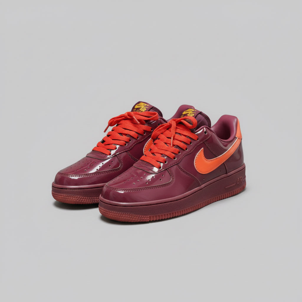 NIKE AF1  BURGUNDY ORANGE