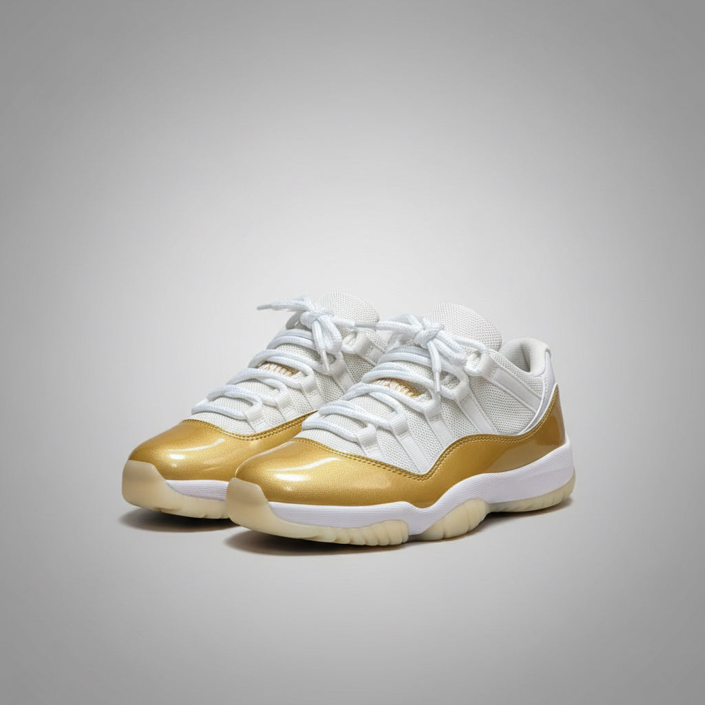 JORDAN RETRO 11 LOW GOLD WHITE